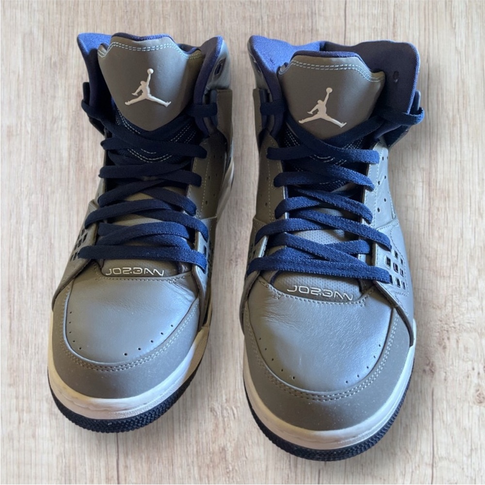 Jordan SC1 538698-016 Jumpman Logo Flat Pewter Blue Basketball High Top M10 EUC